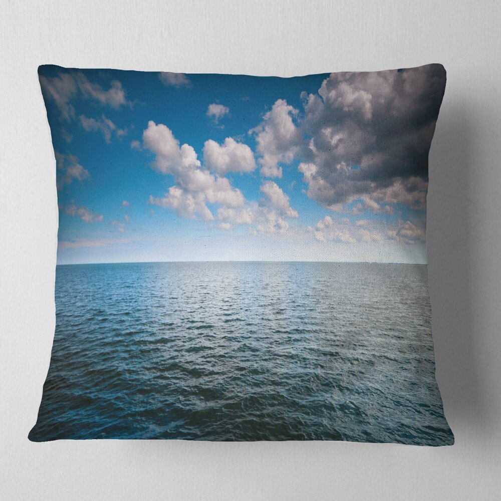 9651 Designart Cloudy Blue Sky Above Sea Surface' Oversized Beach Throw